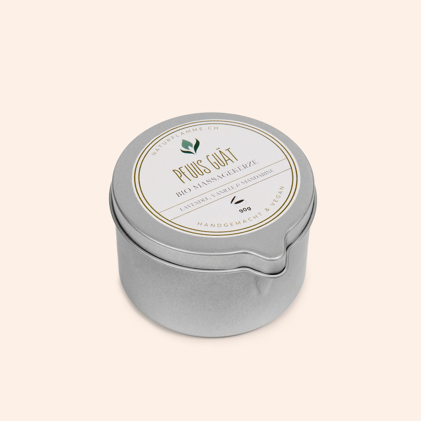 Massagekerze «Pfuus Guät» Lavendel, Vanille & Mandarine Bio