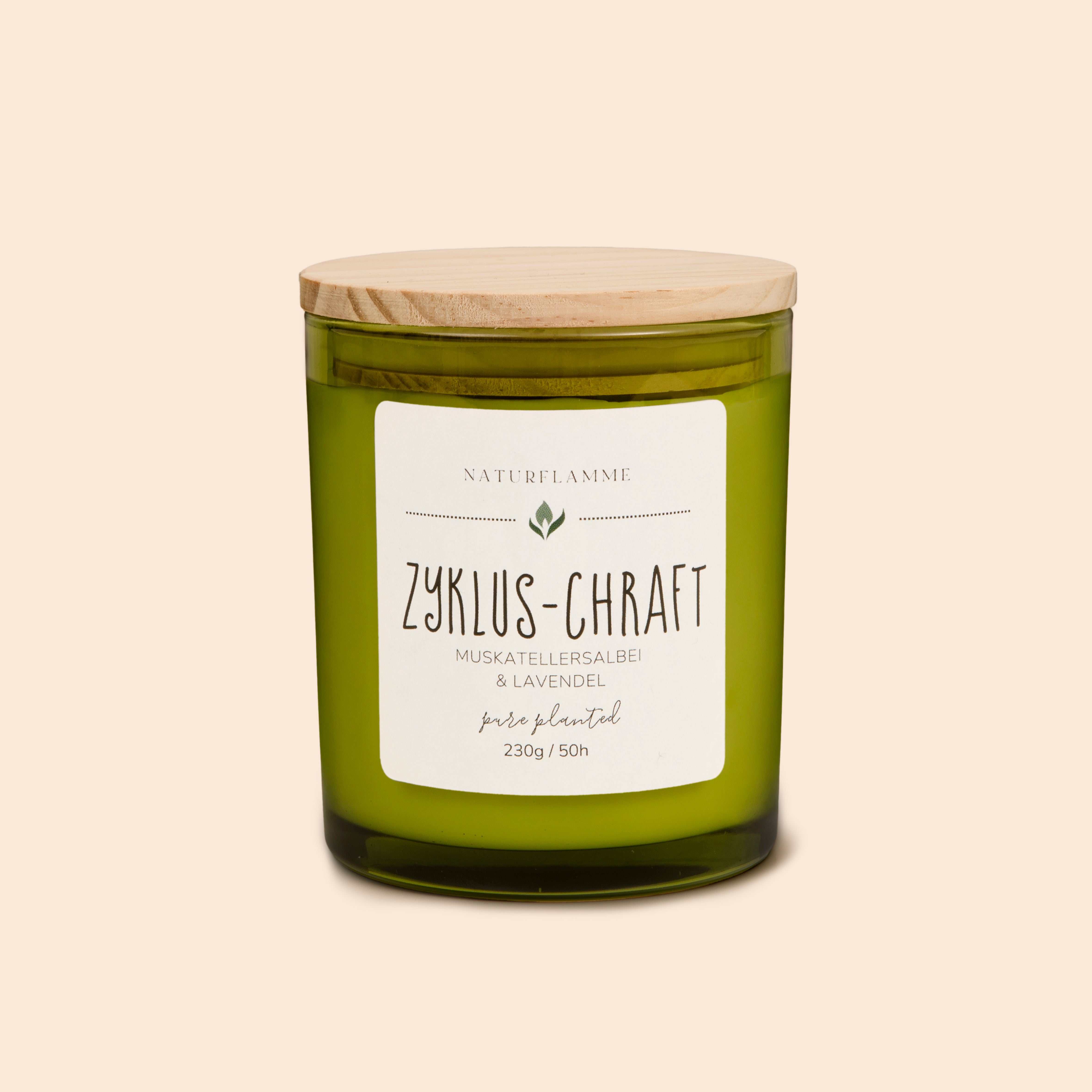 Duftkerze «Zyklus-Chraft» Muskatellersalbei & Lavendel Bio
