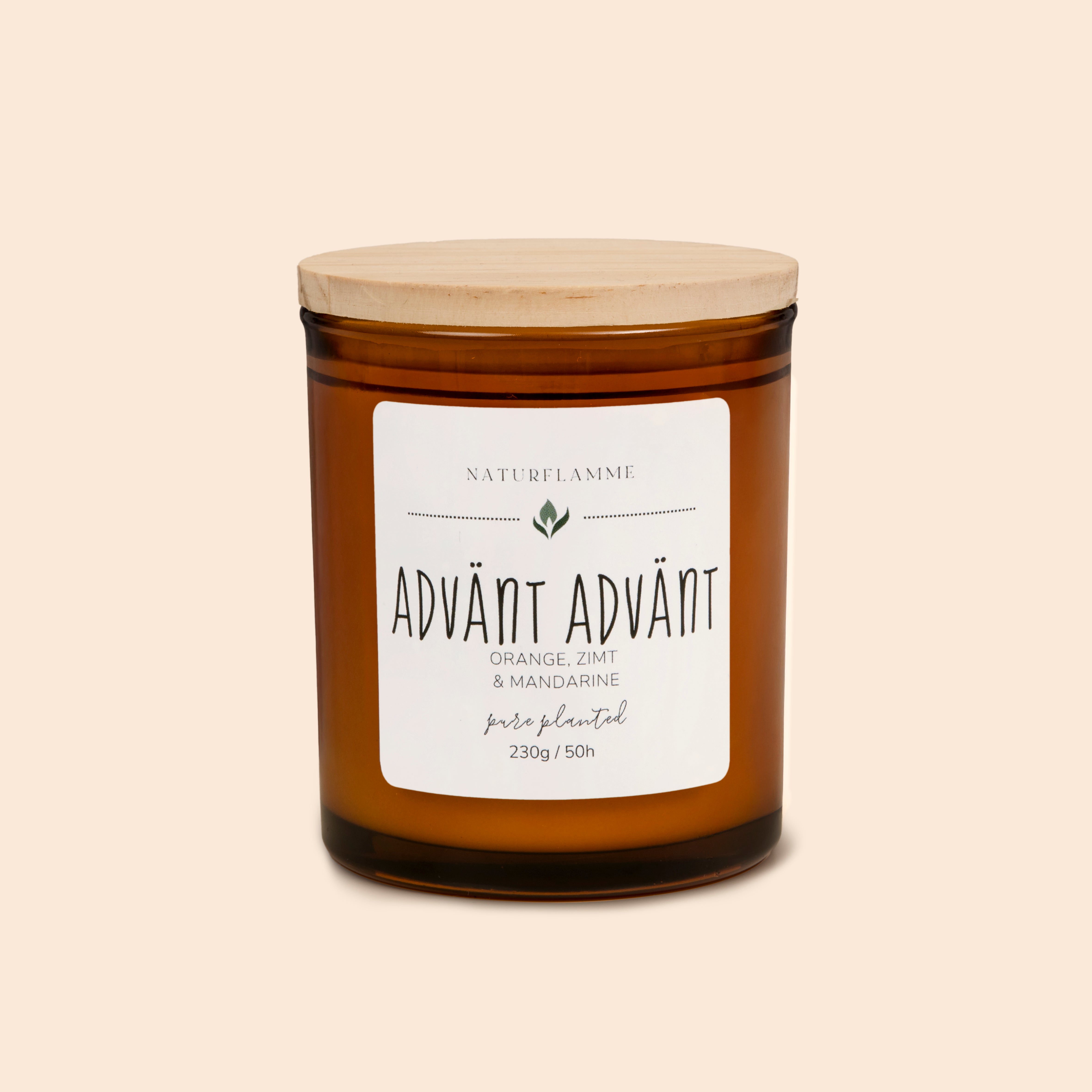 Advent-Duftkerze "Advänt-Advänt" Orange, Zimt, Mandarine Bio
