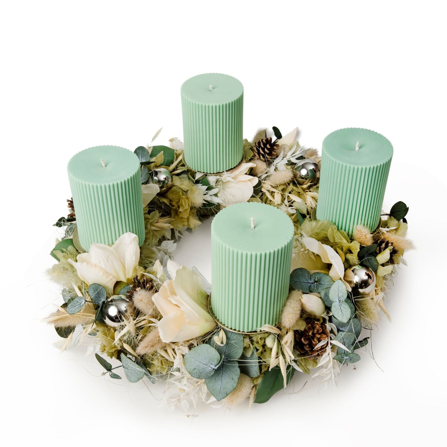 Workshop Adventskranz «Trockenblumen» mit Stumpenkerzen