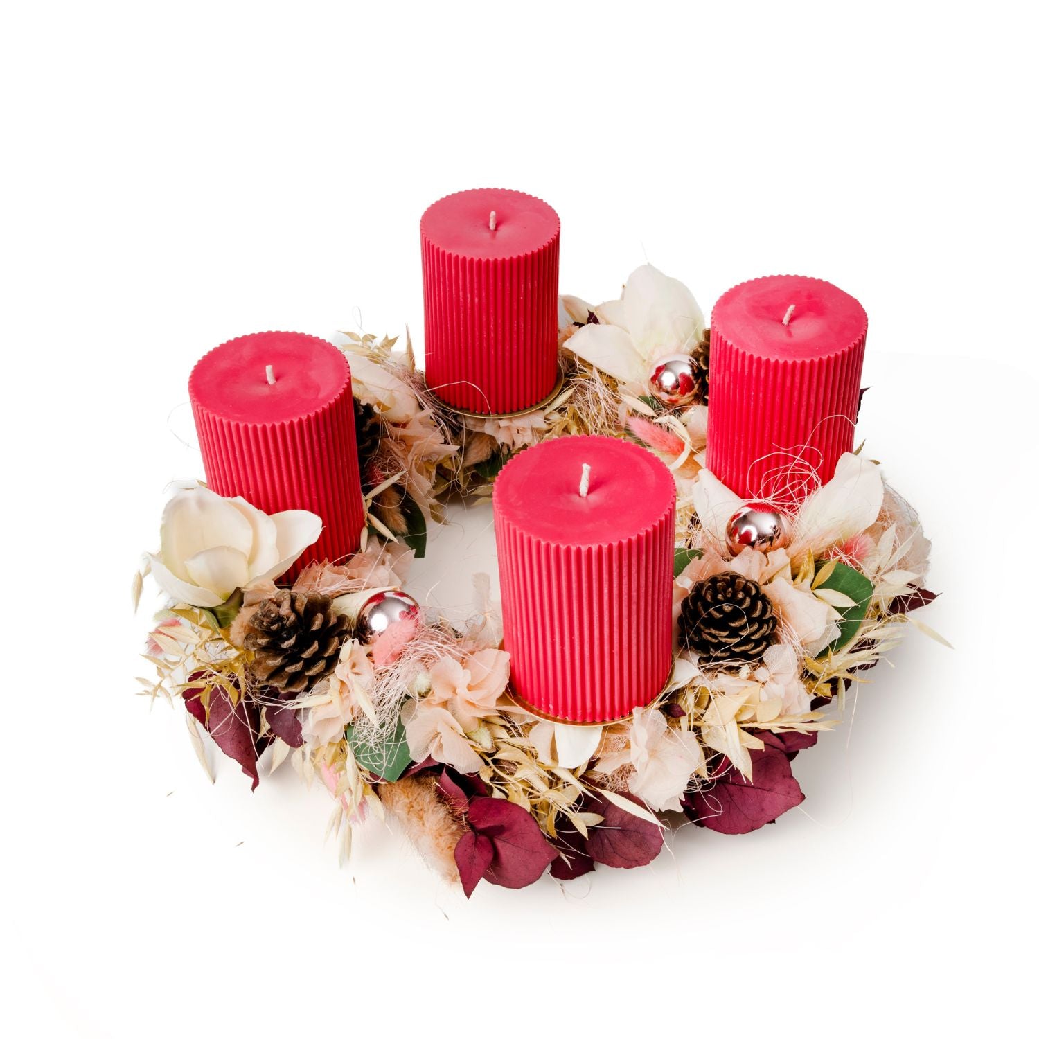 Workshop Adventskranz «Trockenblumen» mit Stumpenkerzen