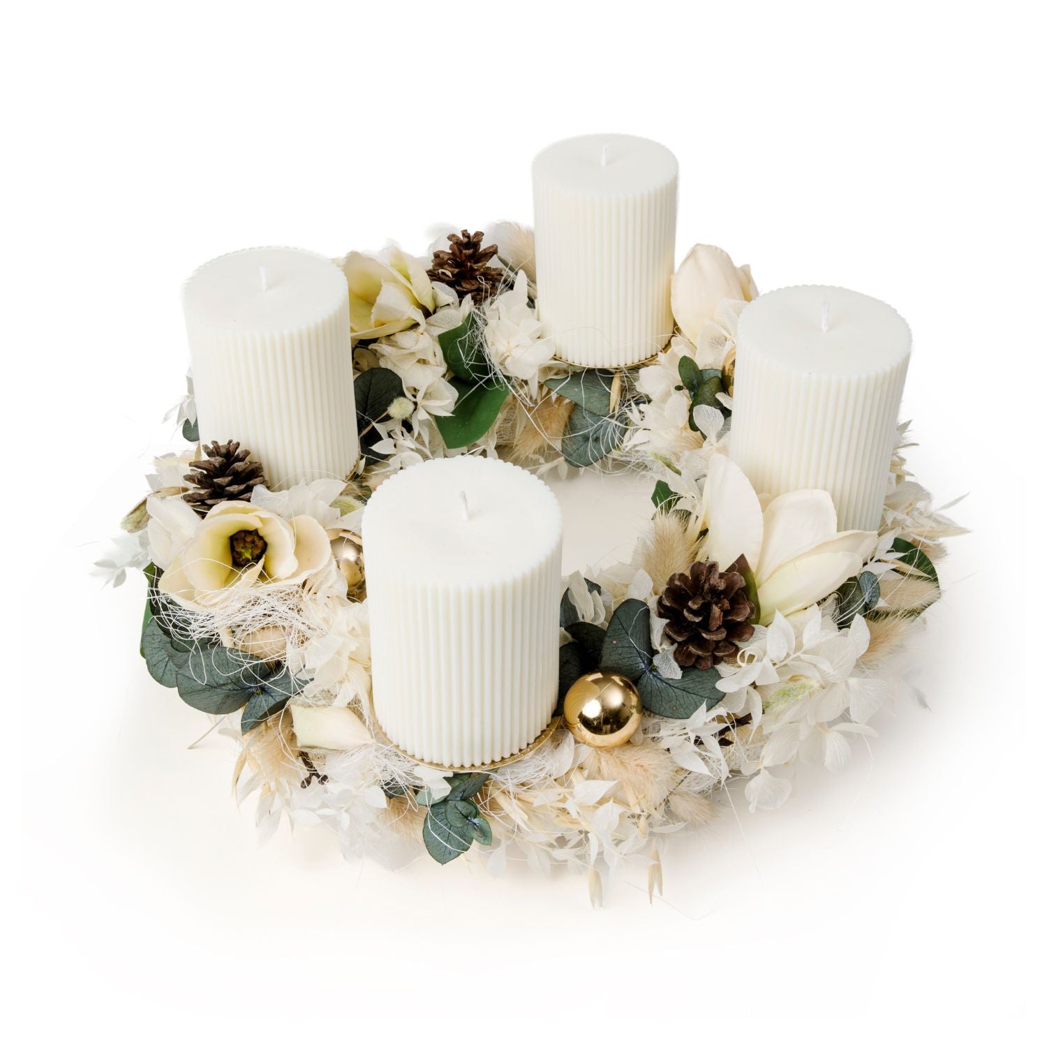 Workshop Adventskranz «Trockenblumen» mit Stumpenkerzen