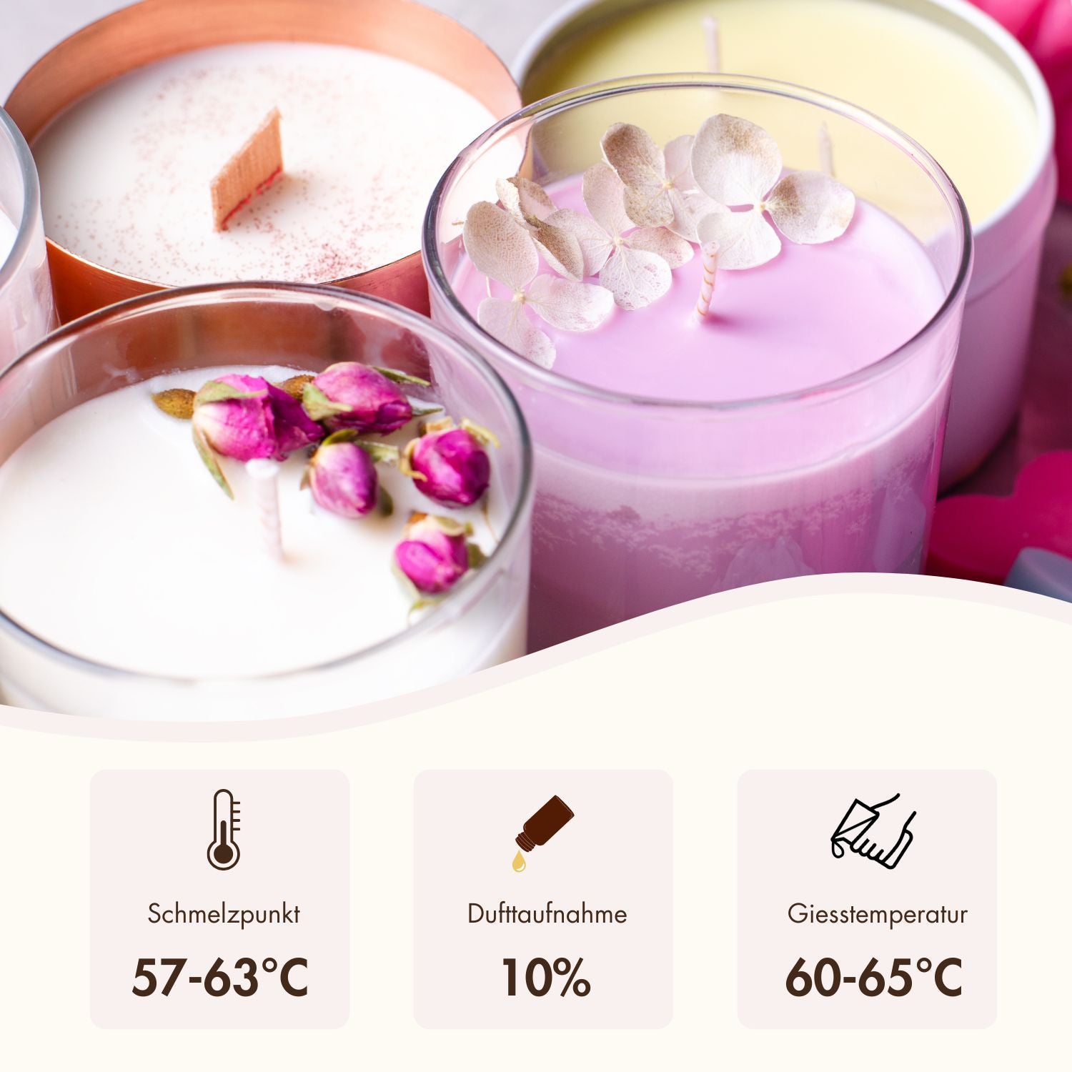 Bio Sojawachs für Behälterkerzen «Keragreen Soy Container»