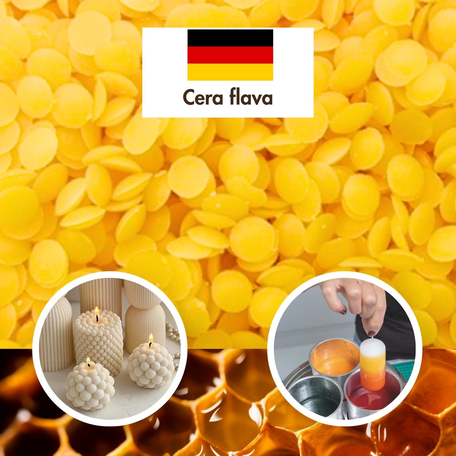 Bienenwachs gelb 100% rein für Standkerzen & zum Kerzen ziehen