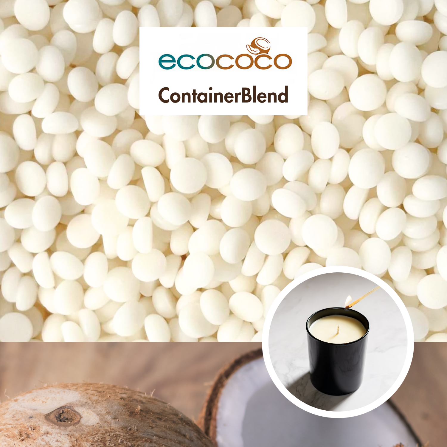 Kokoswachs EcoCoco Pillar für Standkerzen