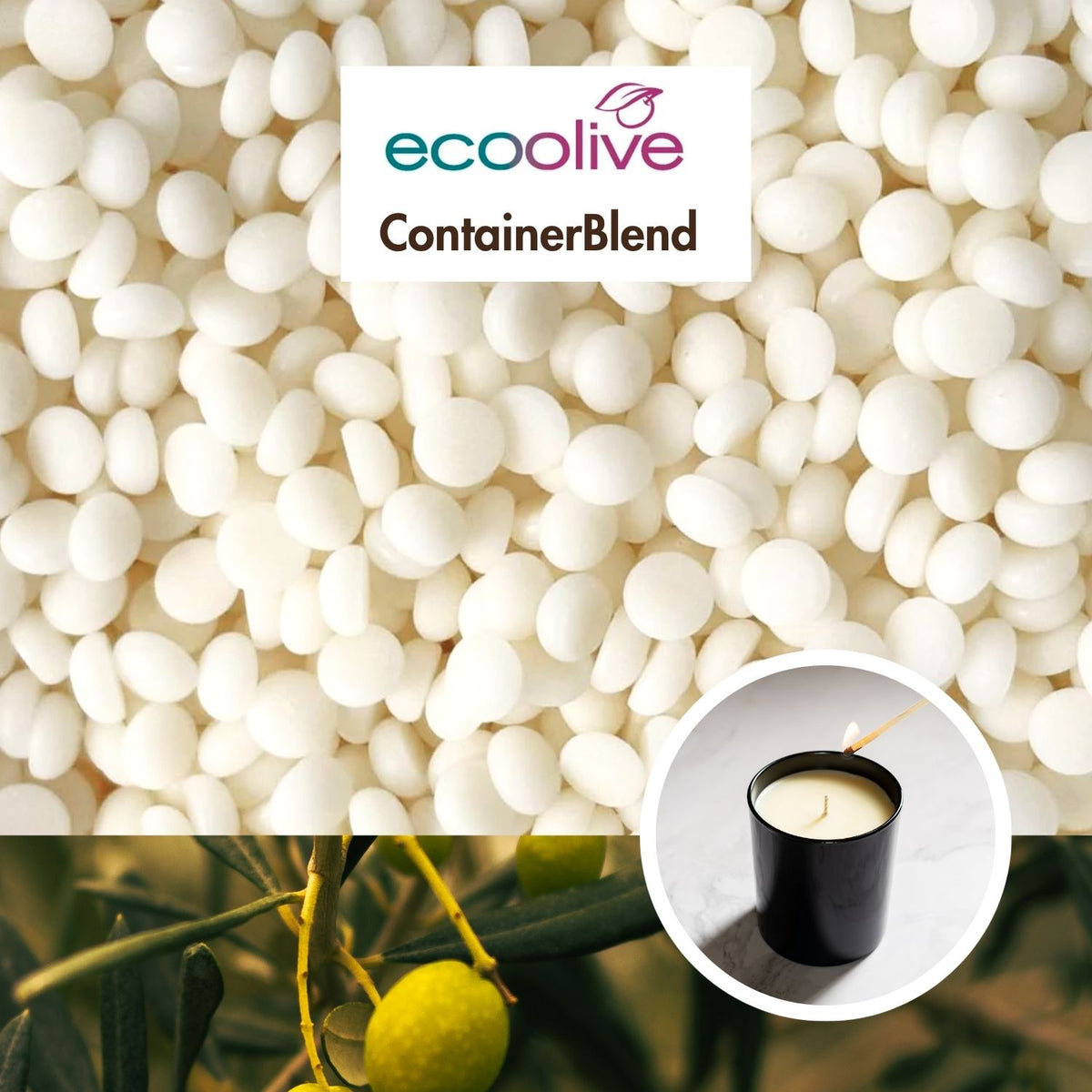 Olivenwachs EcoOlive Container für Behälterkerzen