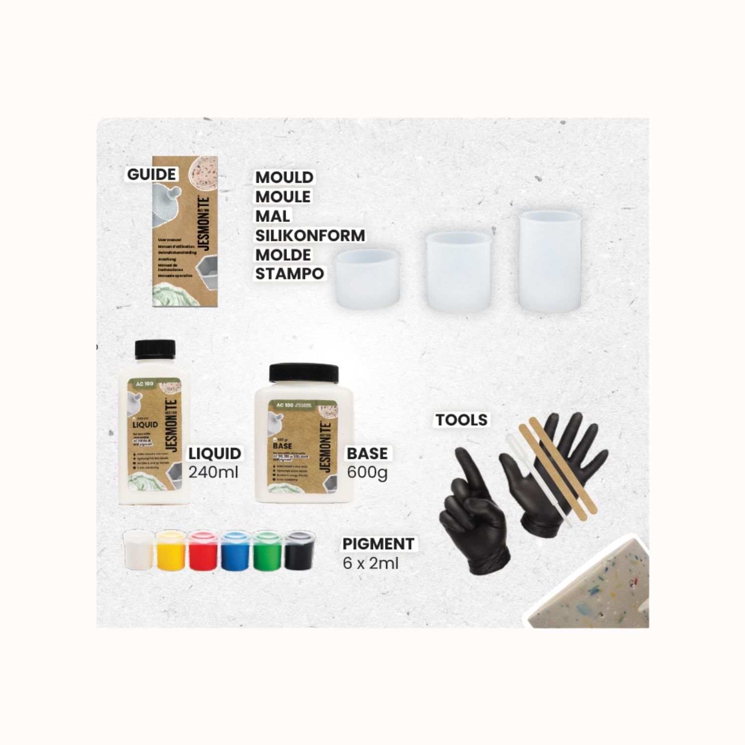 Anleitung Jesmonite Starter Set Teelichthalter