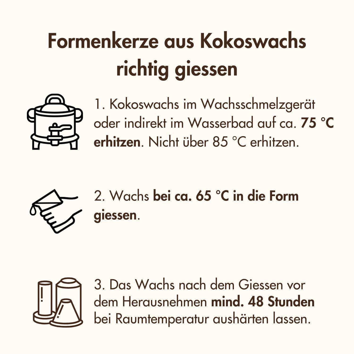 Kokoswachs EcoCoco Pillar für Standkerzen