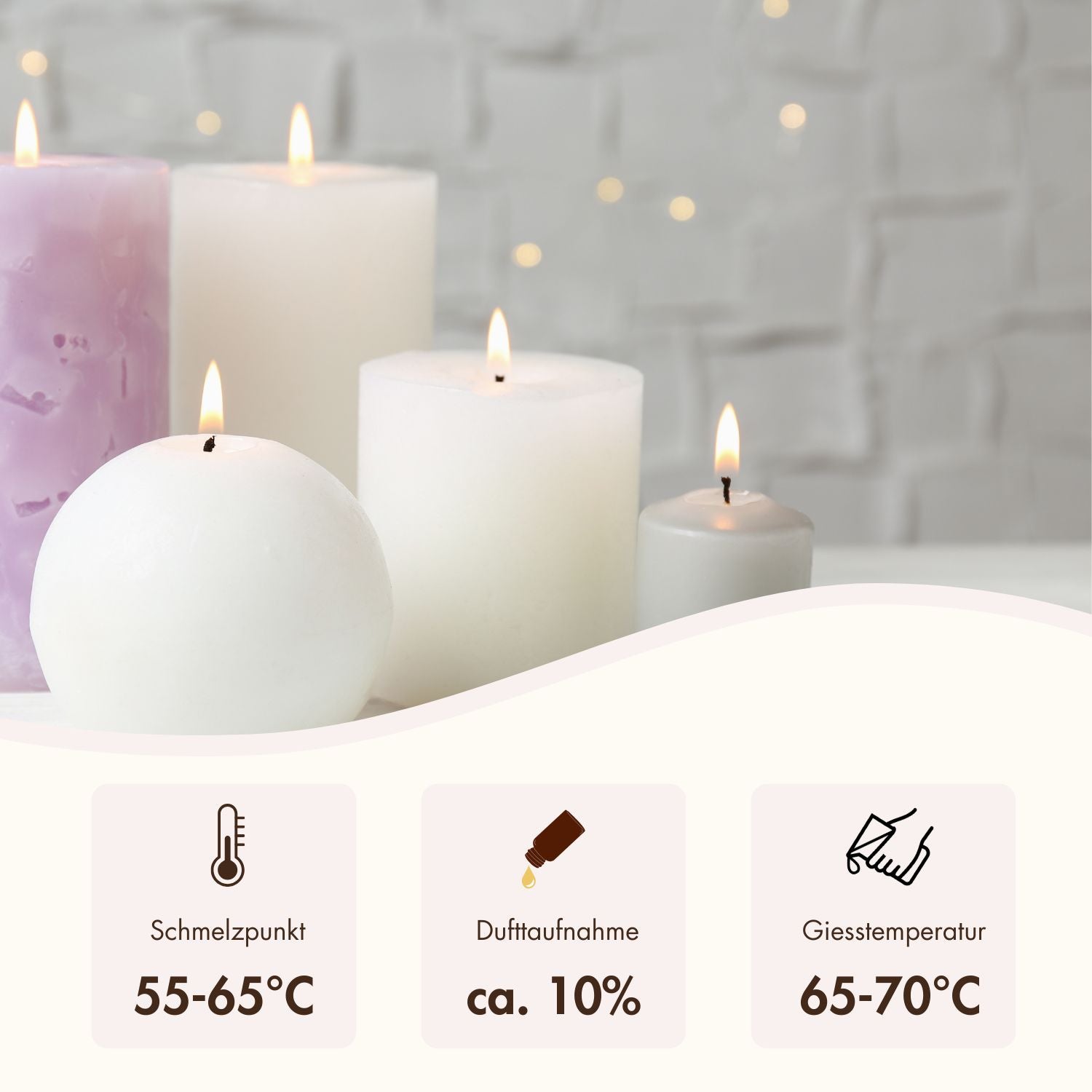 Bio Olivenwachs Pastillen «Keragreen Olive Pillar» für Standkerzen