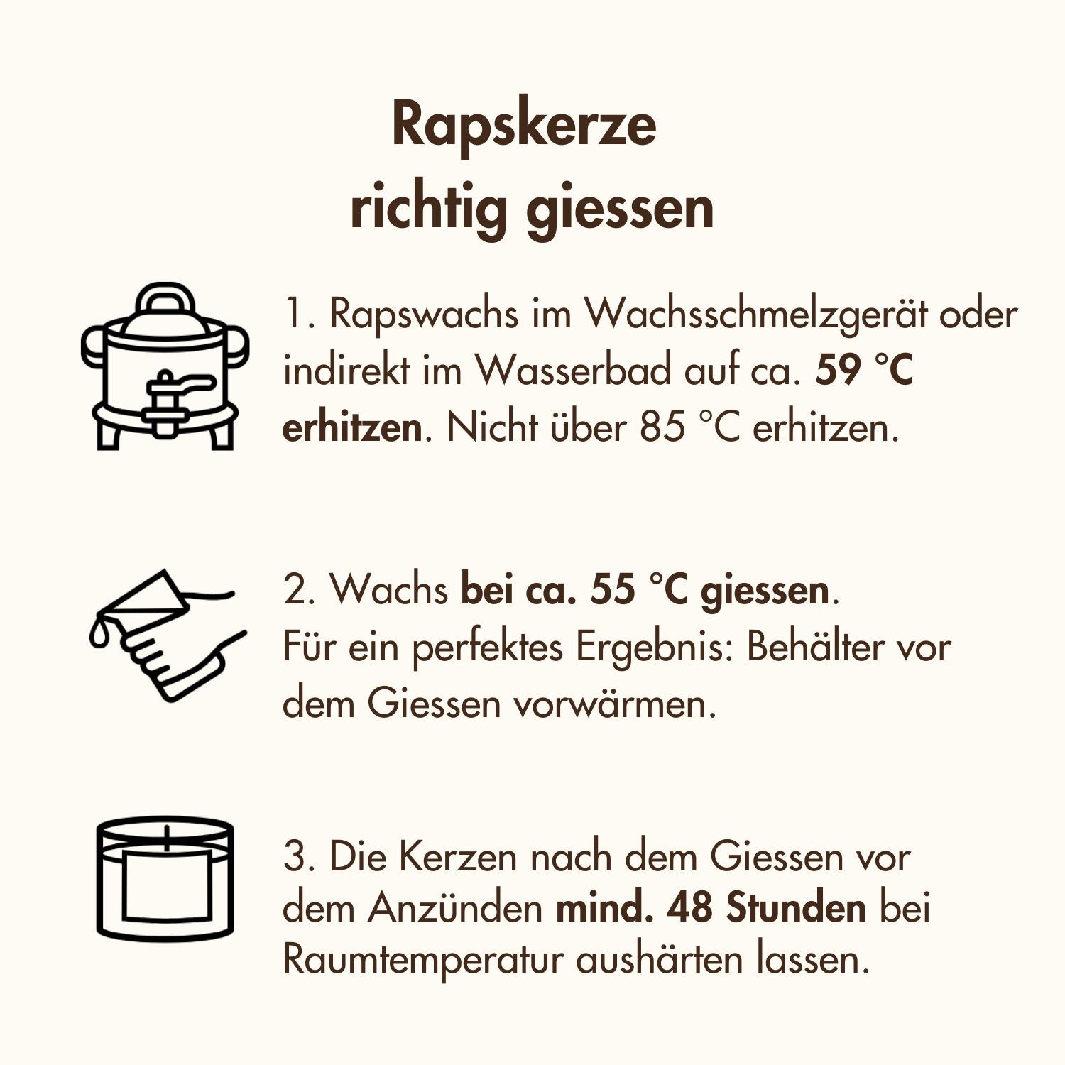 Rapswachskerze giessen Anleitung