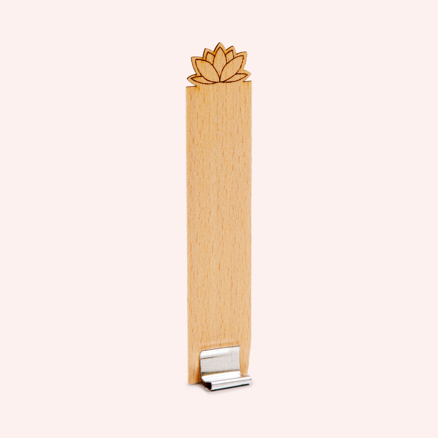 Holzdocht "Lotusblüte" aus Kirschbaumholz inkl. Halter aus Metall